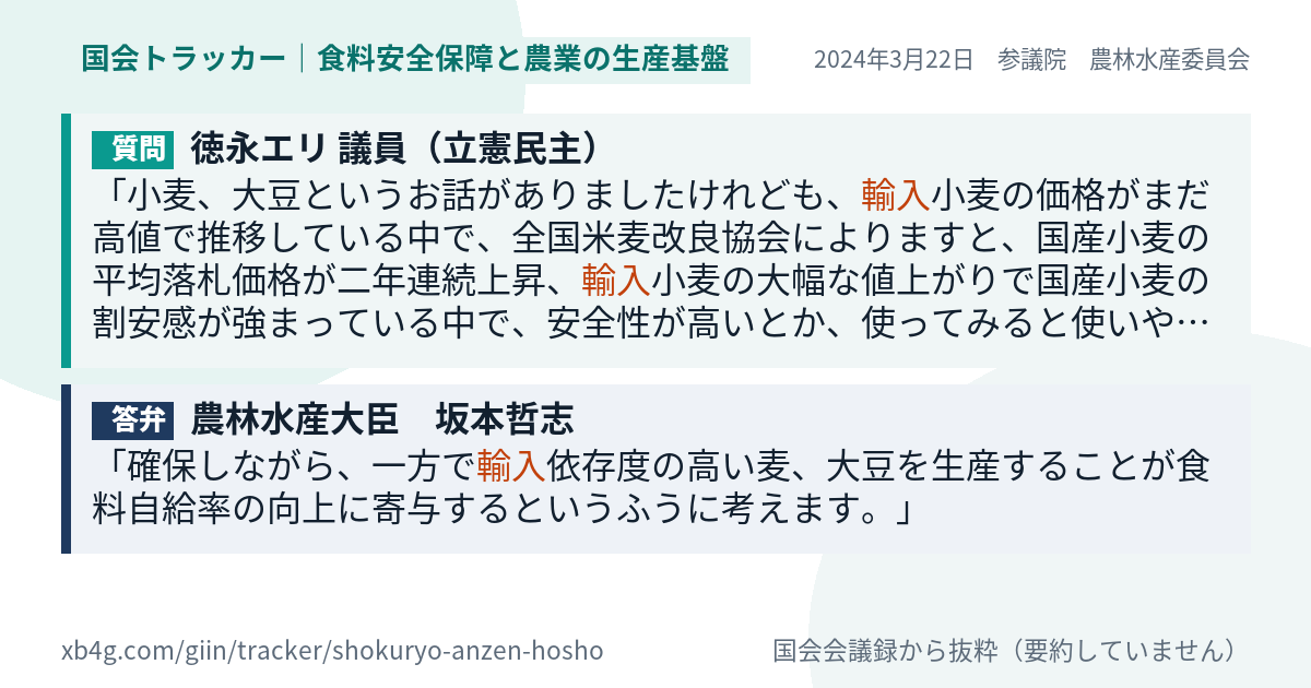 質問と答弁のカード