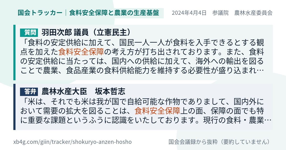 質問と答弁のカード