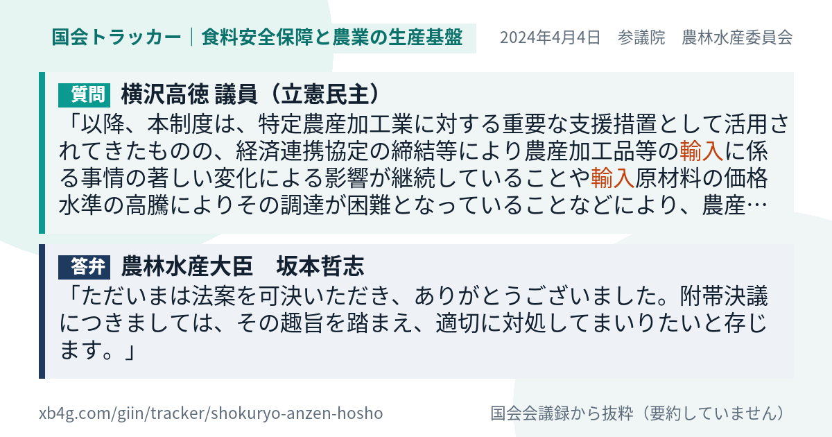質問と答弁のカード