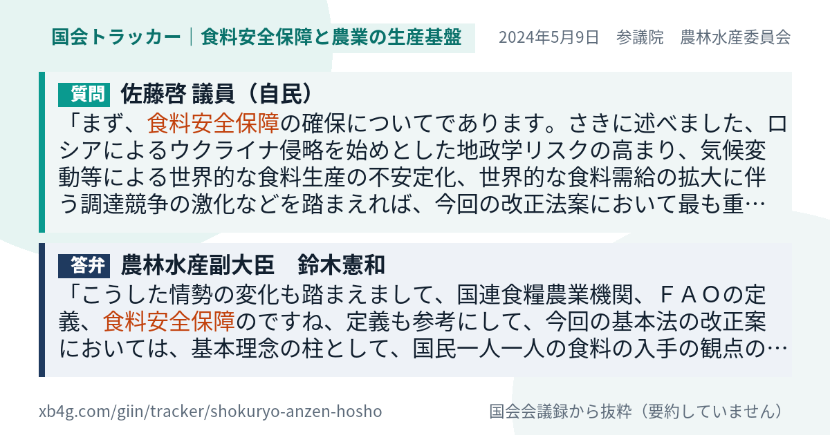 質問と答弁のカード