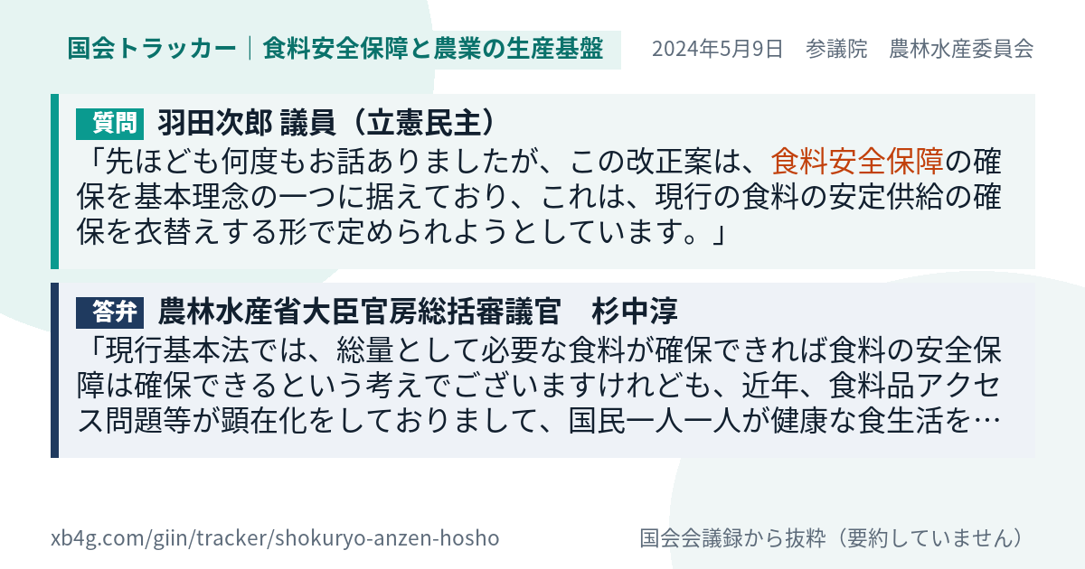 質問と答弁のカード