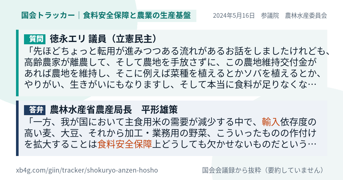 質問と答弁のカード