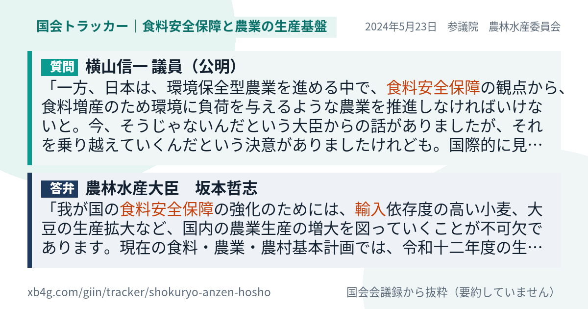 質問と答弁のカード
