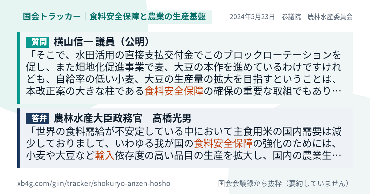質問と答弁のカード