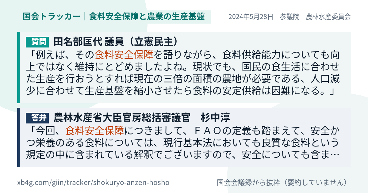 質問と答弁のカード
