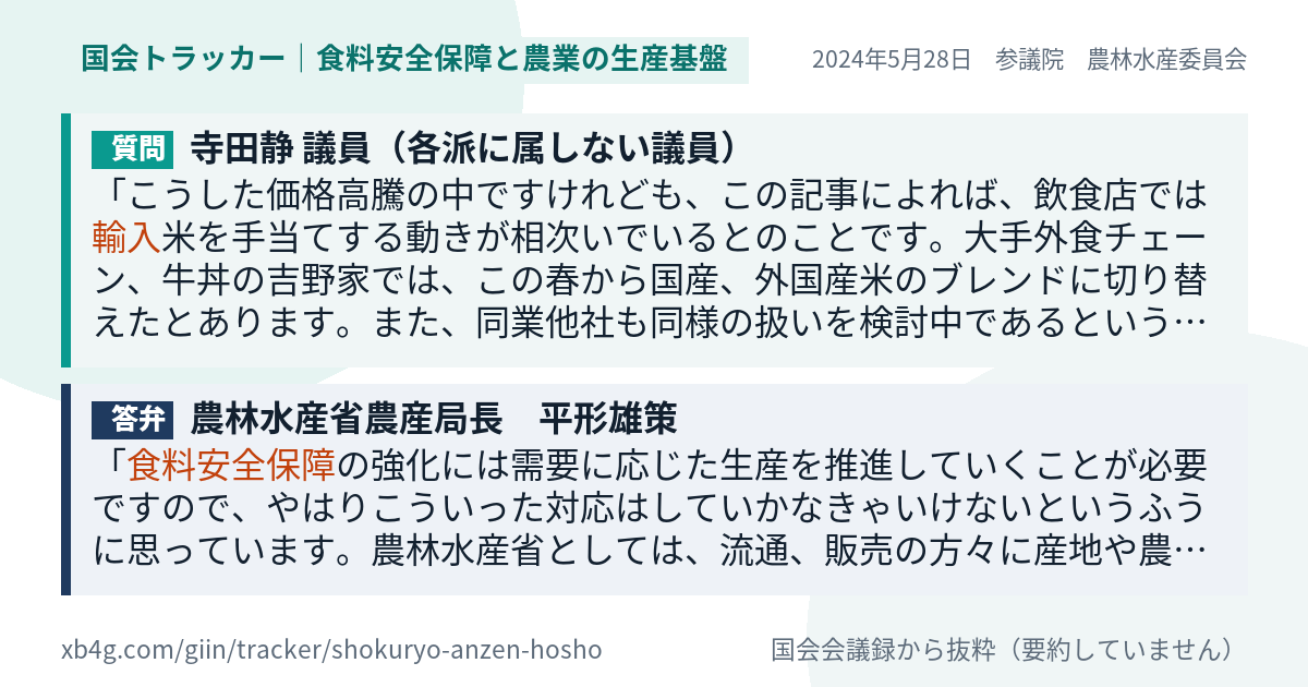 質問と答弁のカード