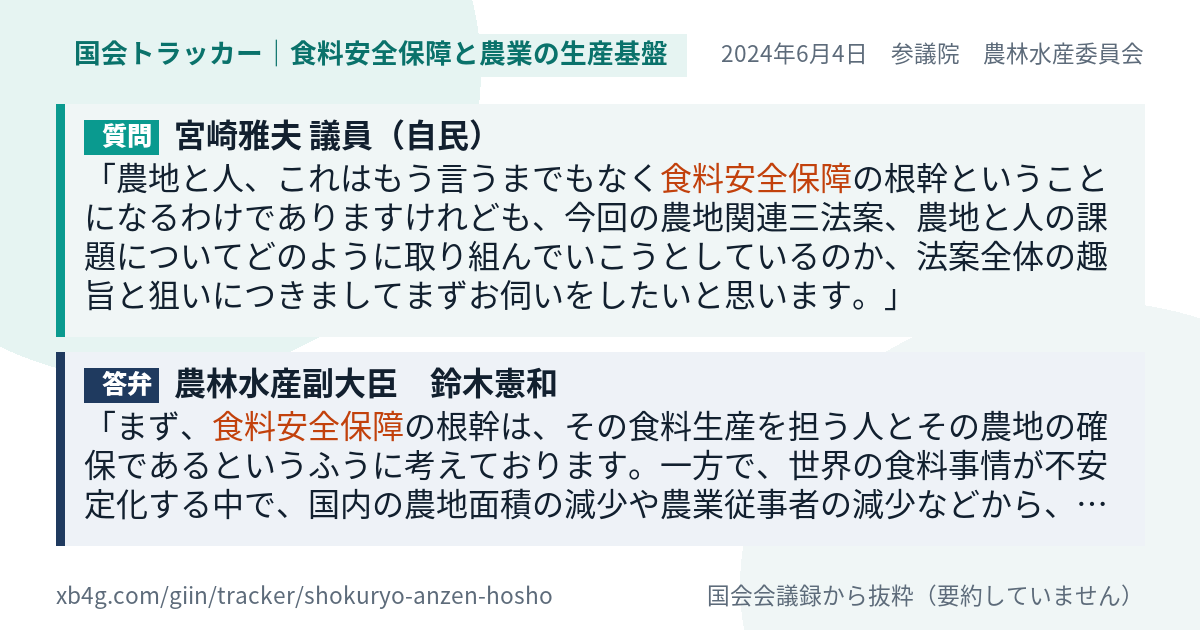 質問と答弁のカード