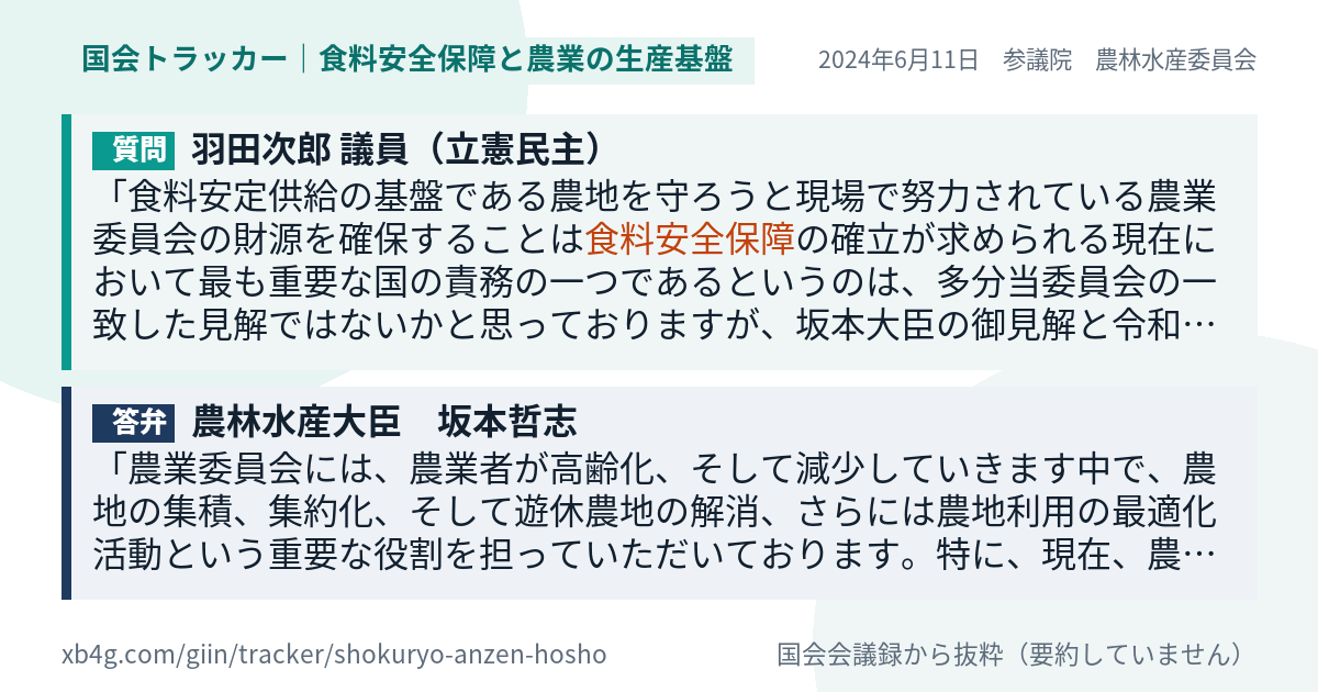 質問と答弁のカード
