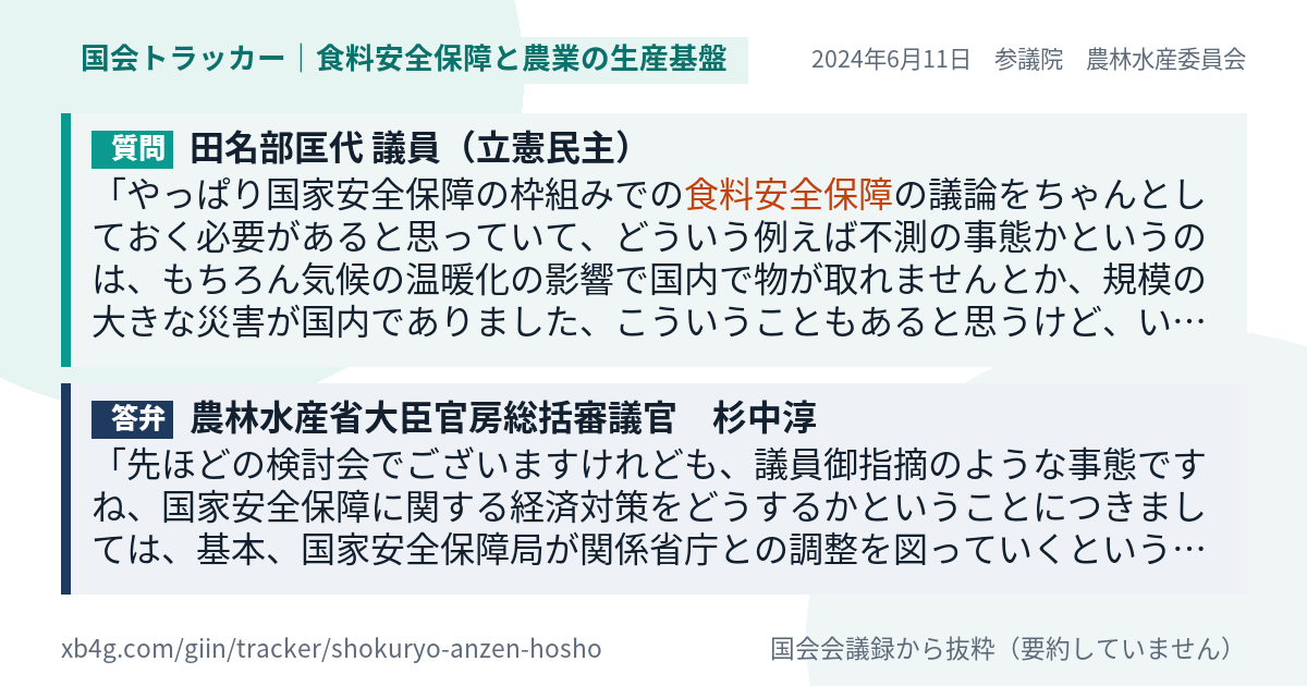 質問と答弁のカード