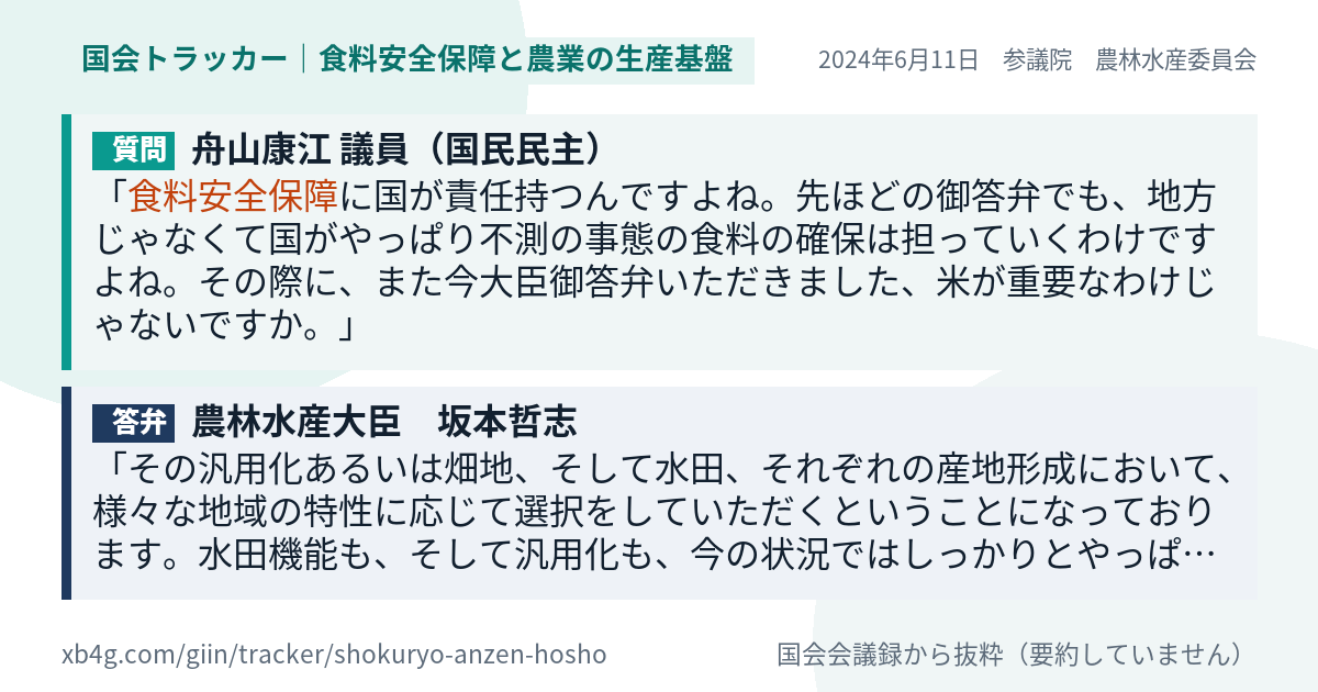 質問と答弁のカード