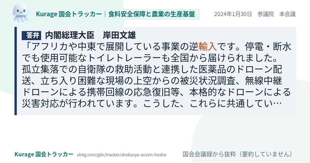 質問と答弁のカード