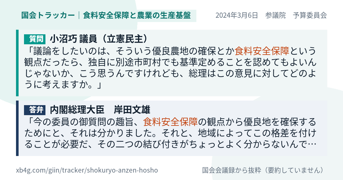 質問と答弁のカード