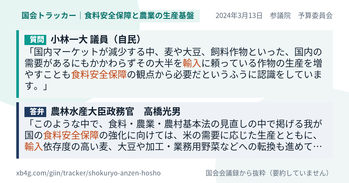 質問と答弁のカード