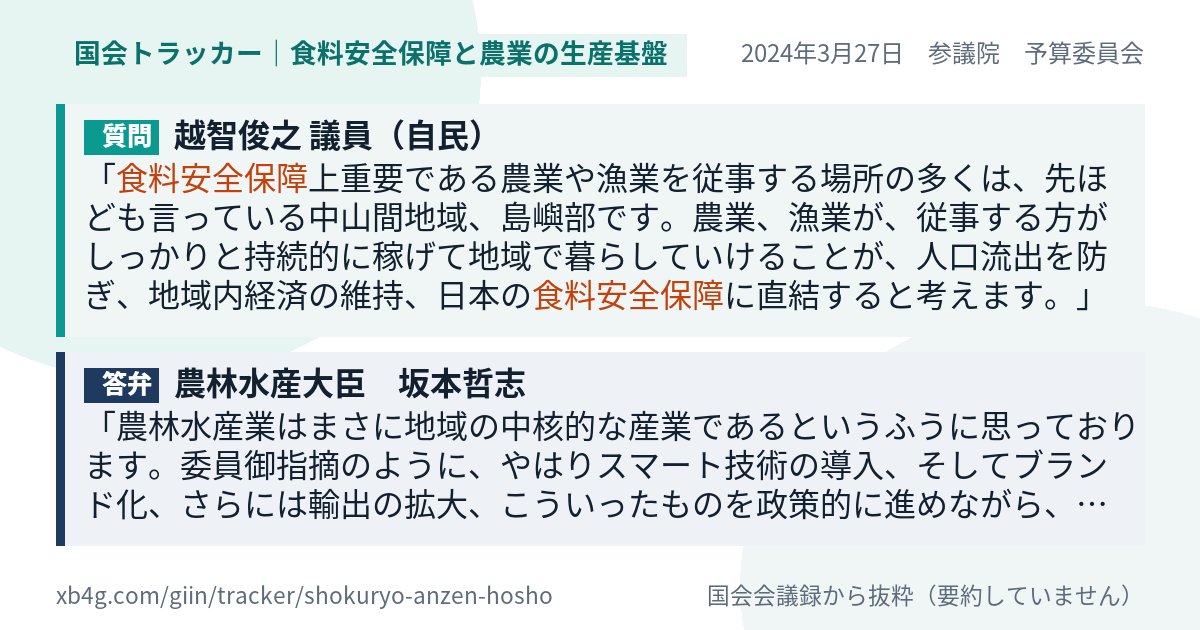 質問と答弁のカード