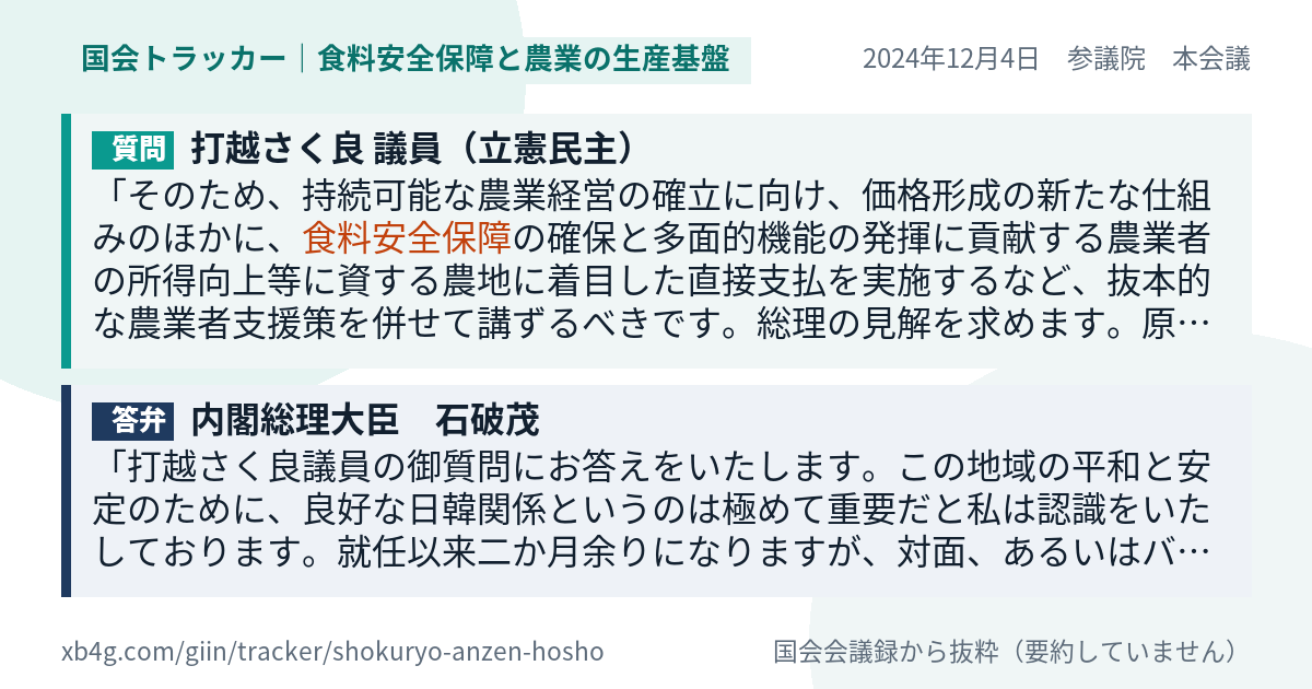質問と答弁のカード