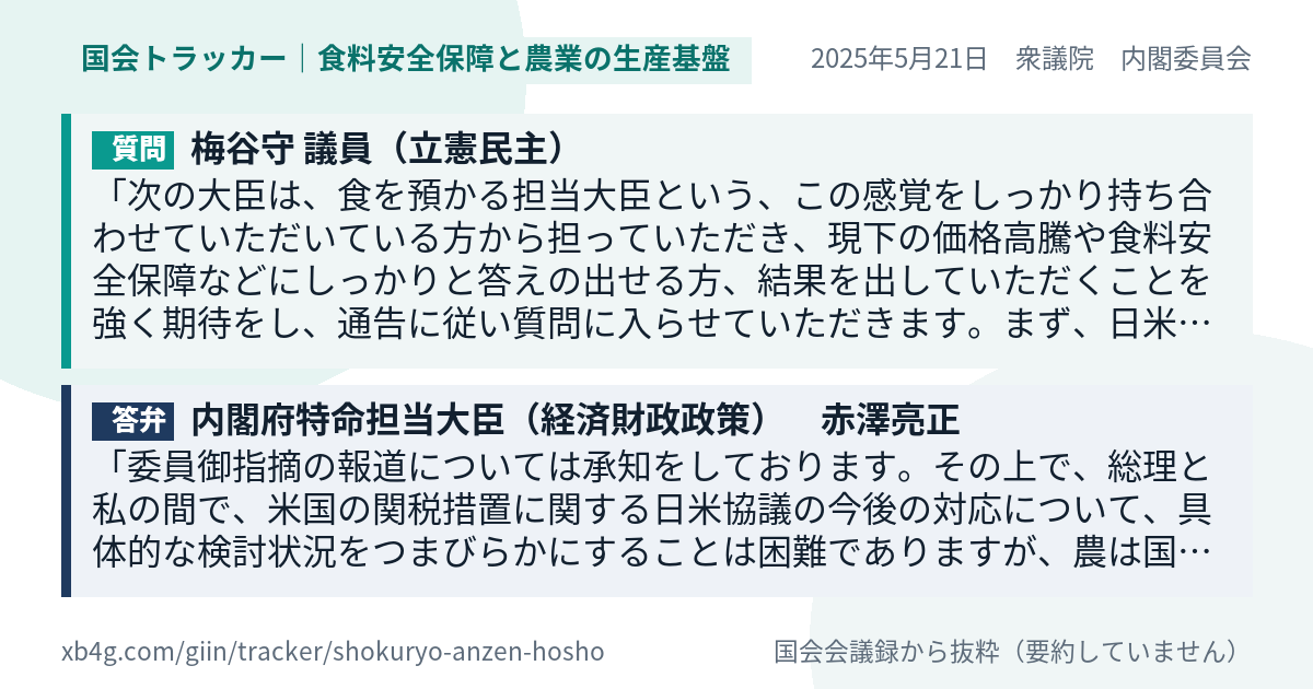 質問と答弁のカード
