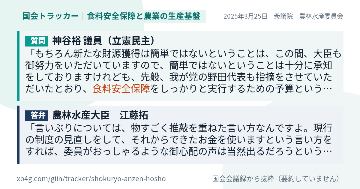質問と答弁のカード