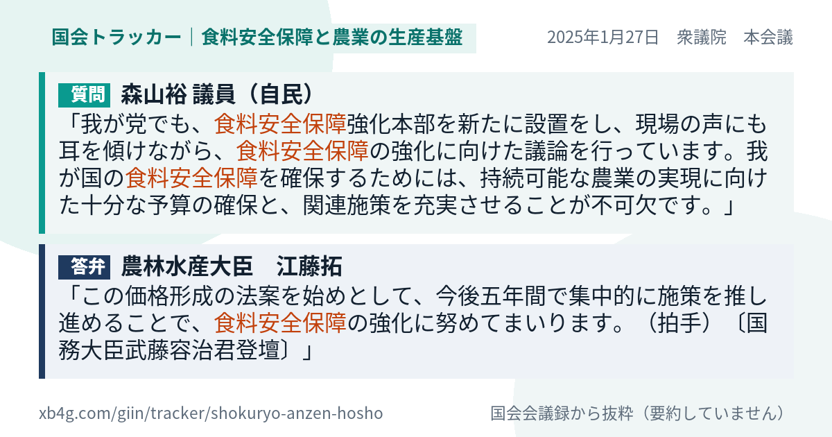 質問と答弁のカード