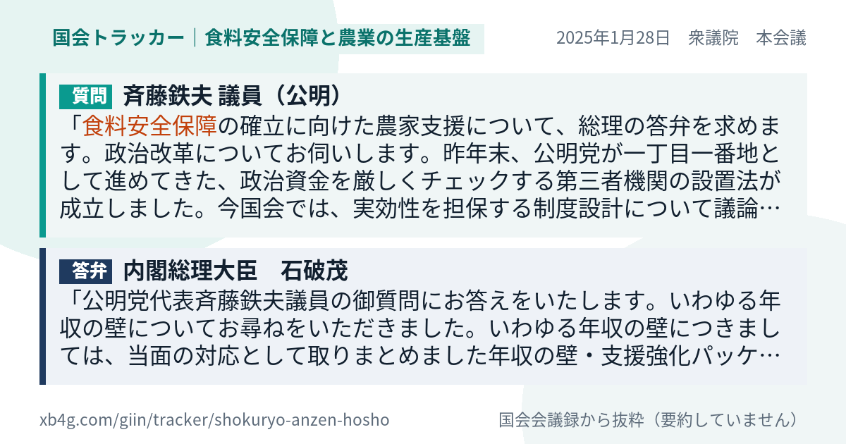 質問と答弁のカード