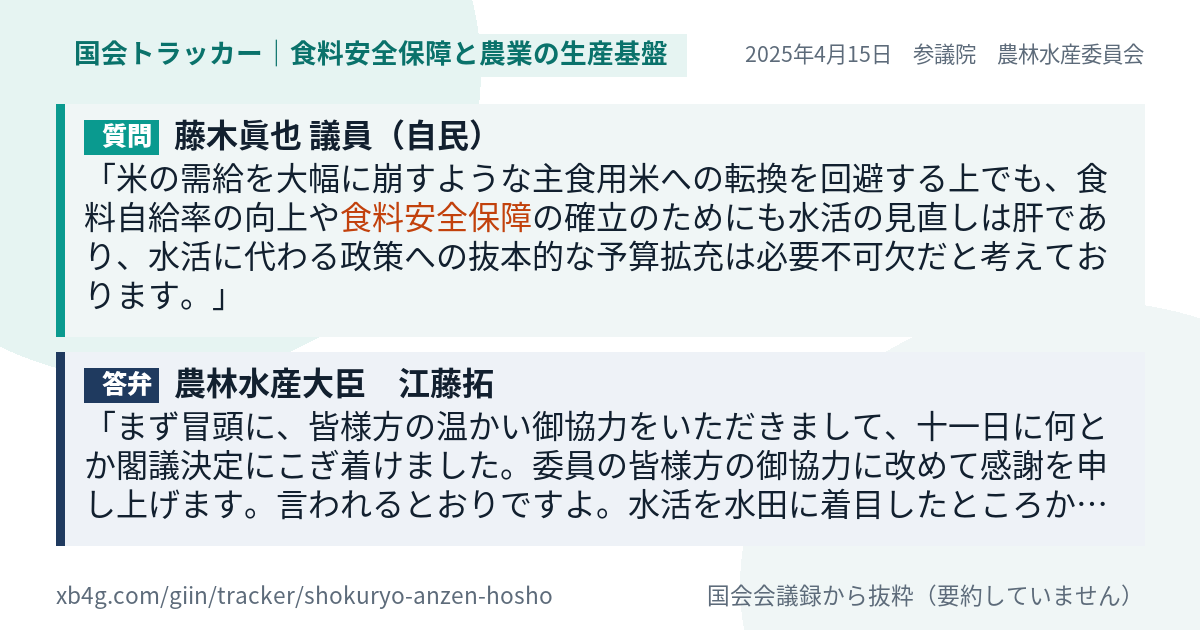 質問と答弁のカード