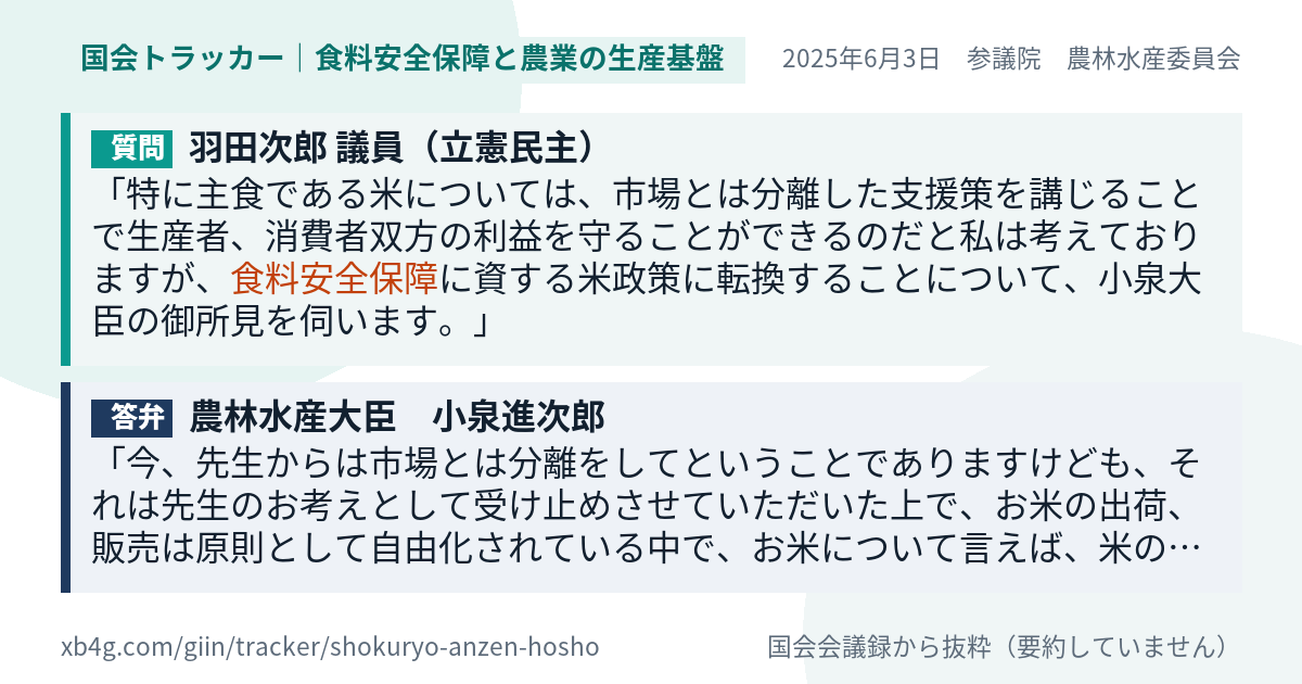 質問と答弁のカード