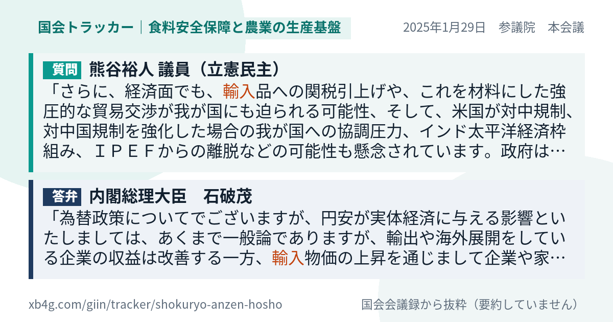 質問と答弁のカード