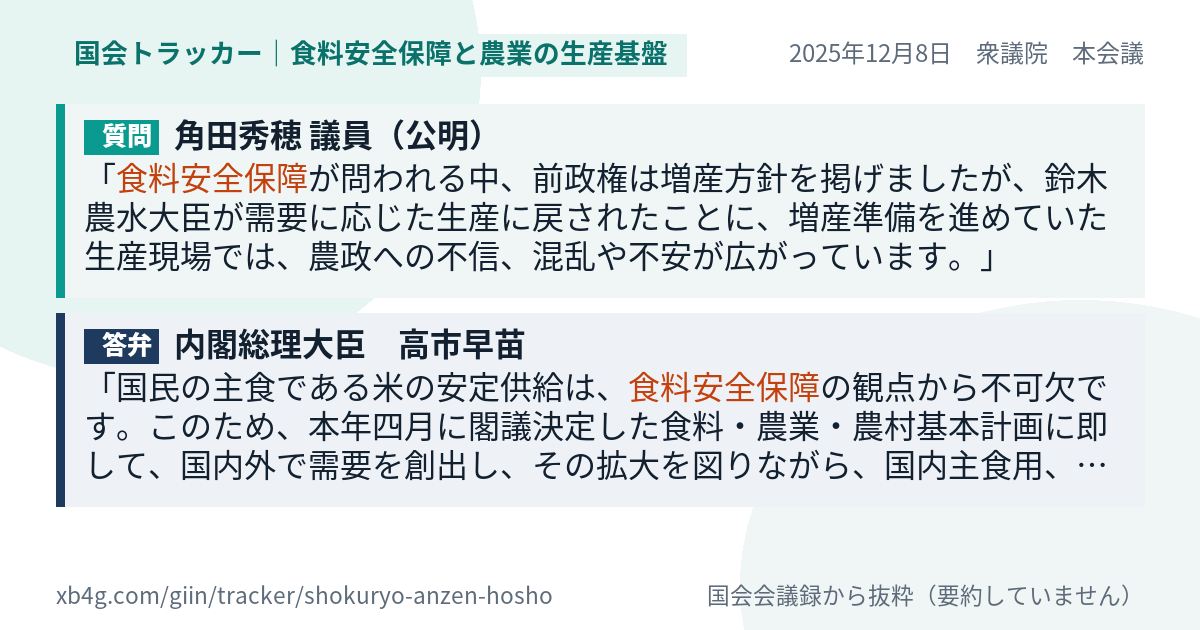 質問と答弁のカード