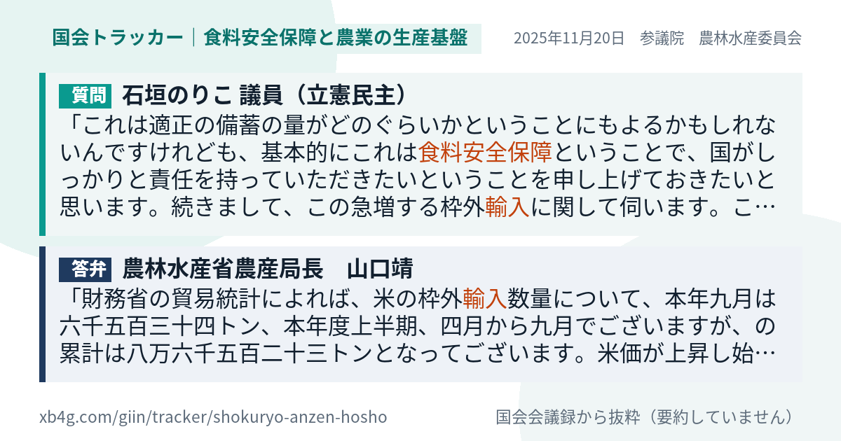 質問と答弁のカード