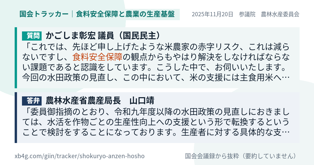 質問と答弁のカード