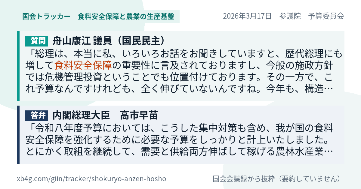 質問と答弁のカード