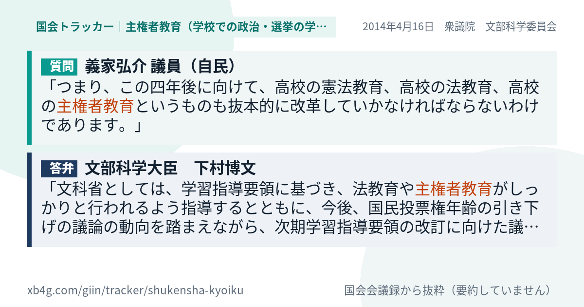 質問と答弁のカード