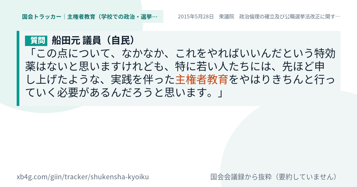 質問と答弁のカード