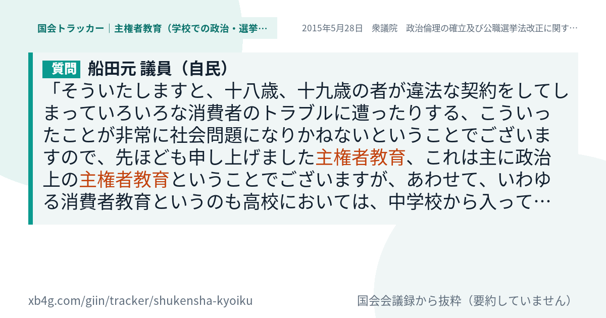 質問と答弁のカード