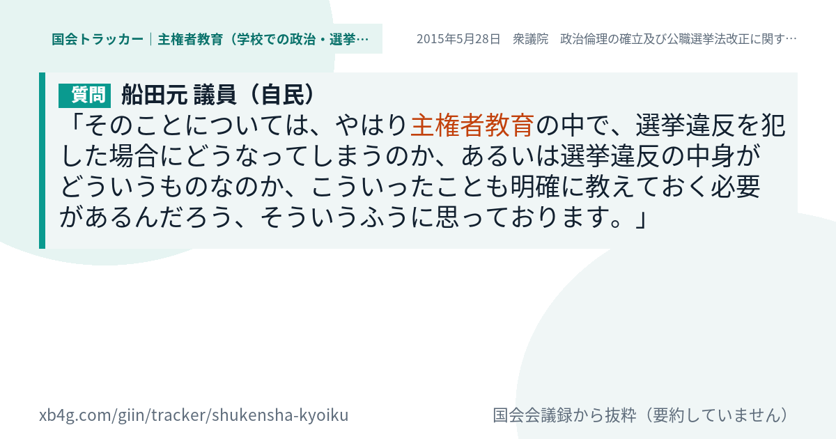 質問と答弁のカード