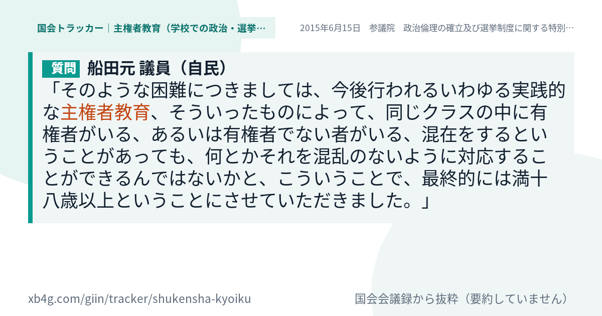 質問と答弁のカード