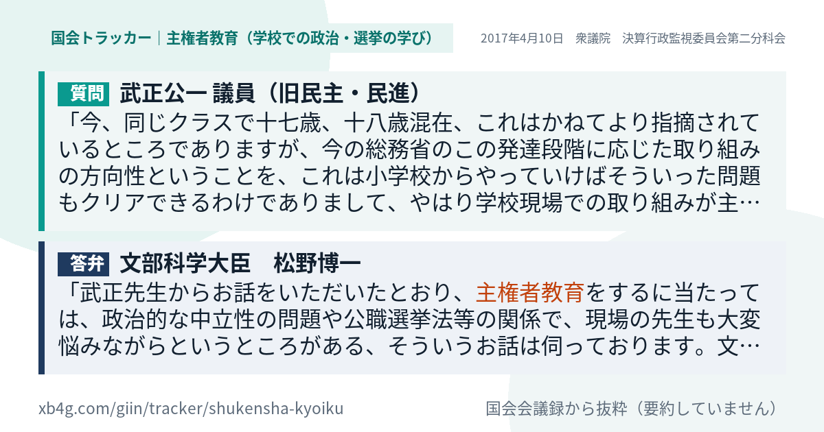 質問と答弁のカード