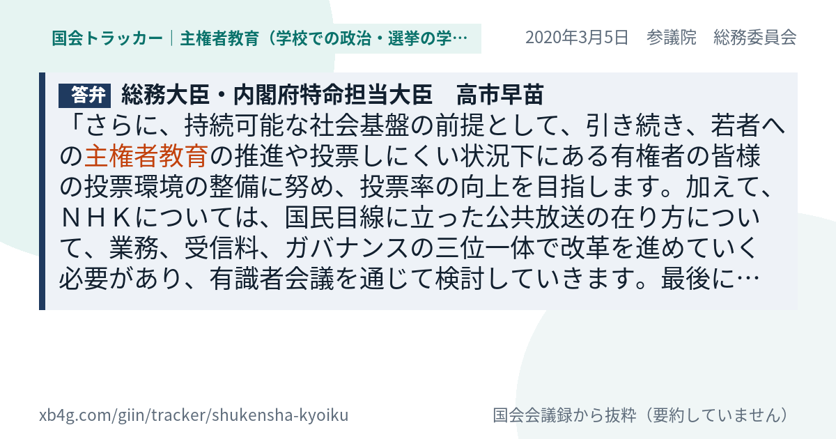 質問と答弁のカード
