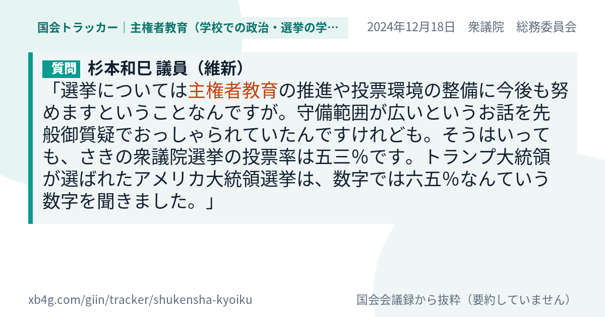 質問と答弁のカード