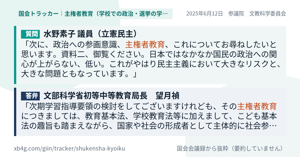 質問と答弁のカード