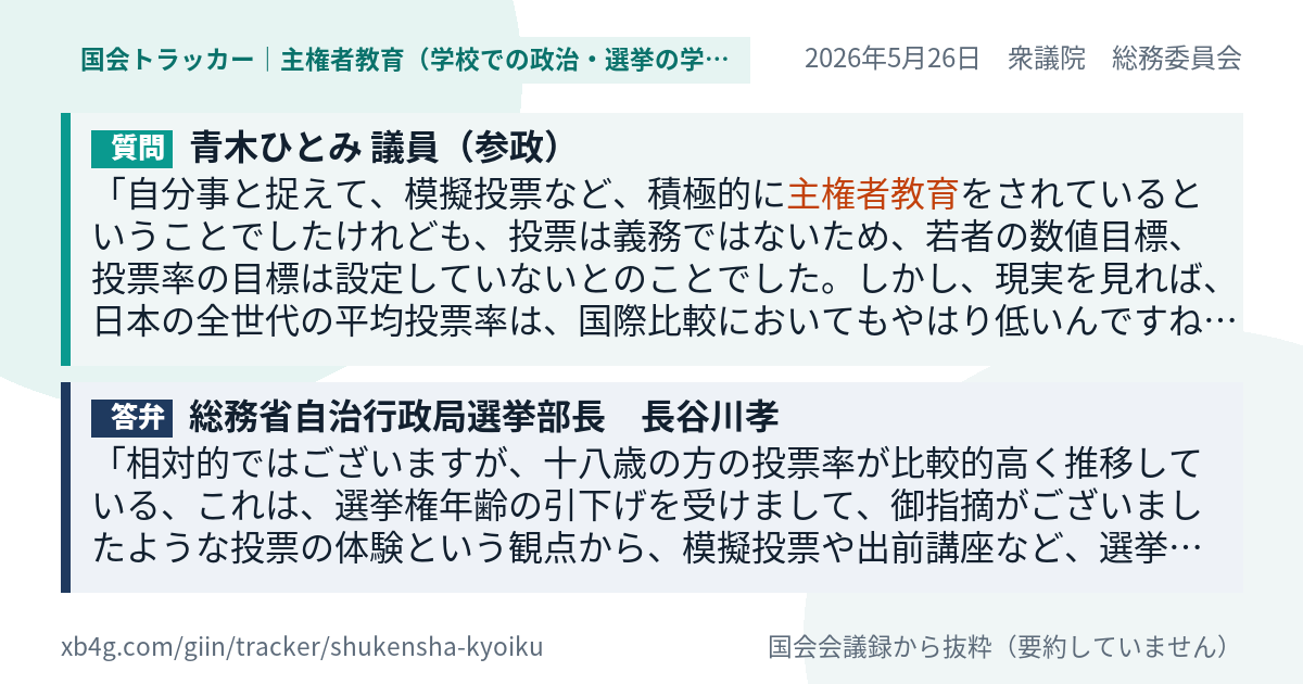 質問と答弁のカード