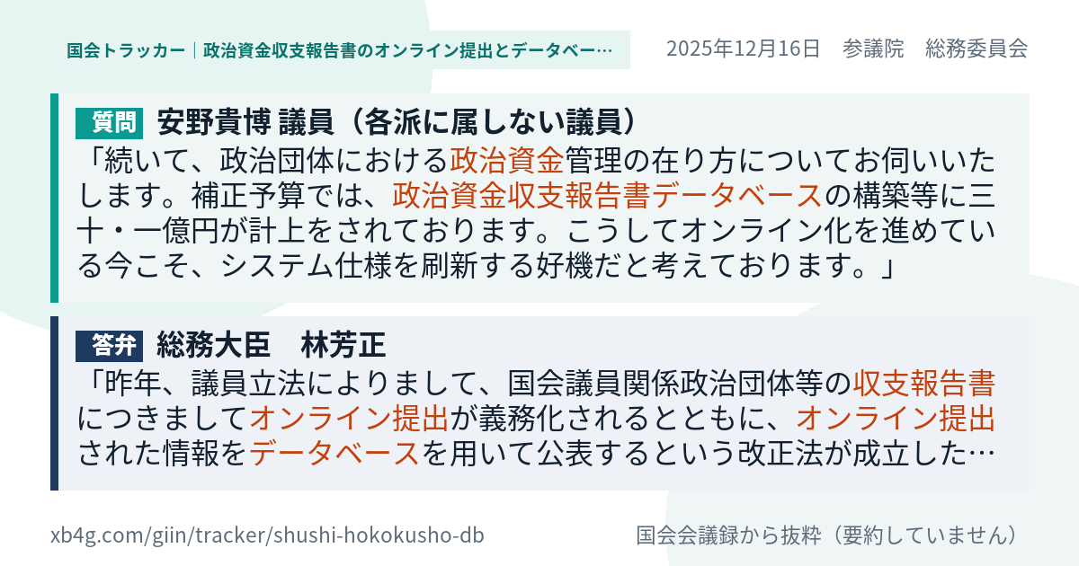 質問と答弁のカード