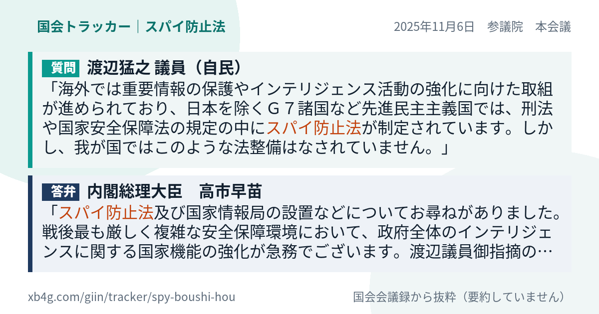 質問と答弁のカード