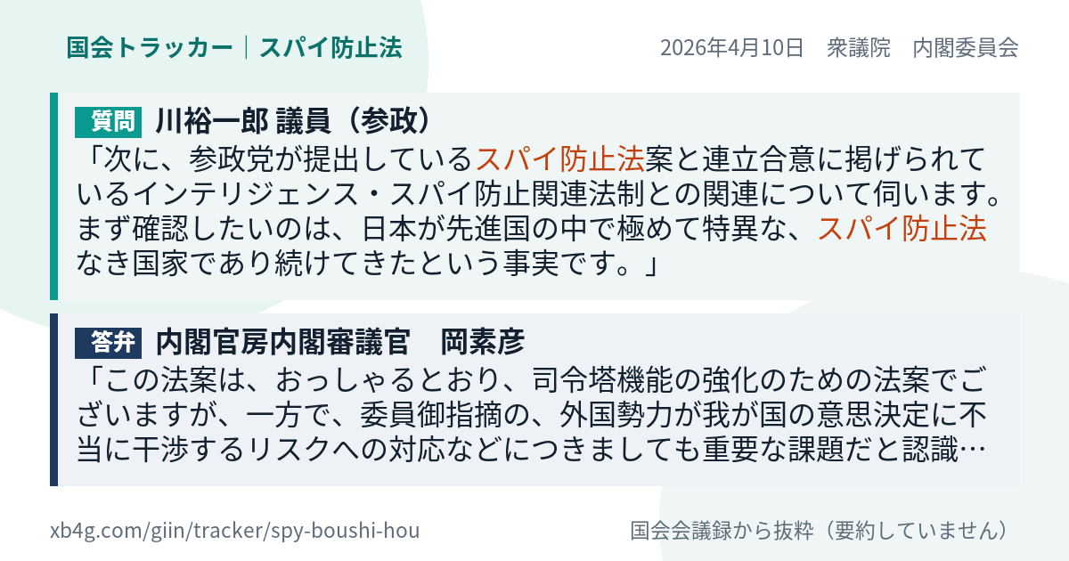 質問と答弁のカード