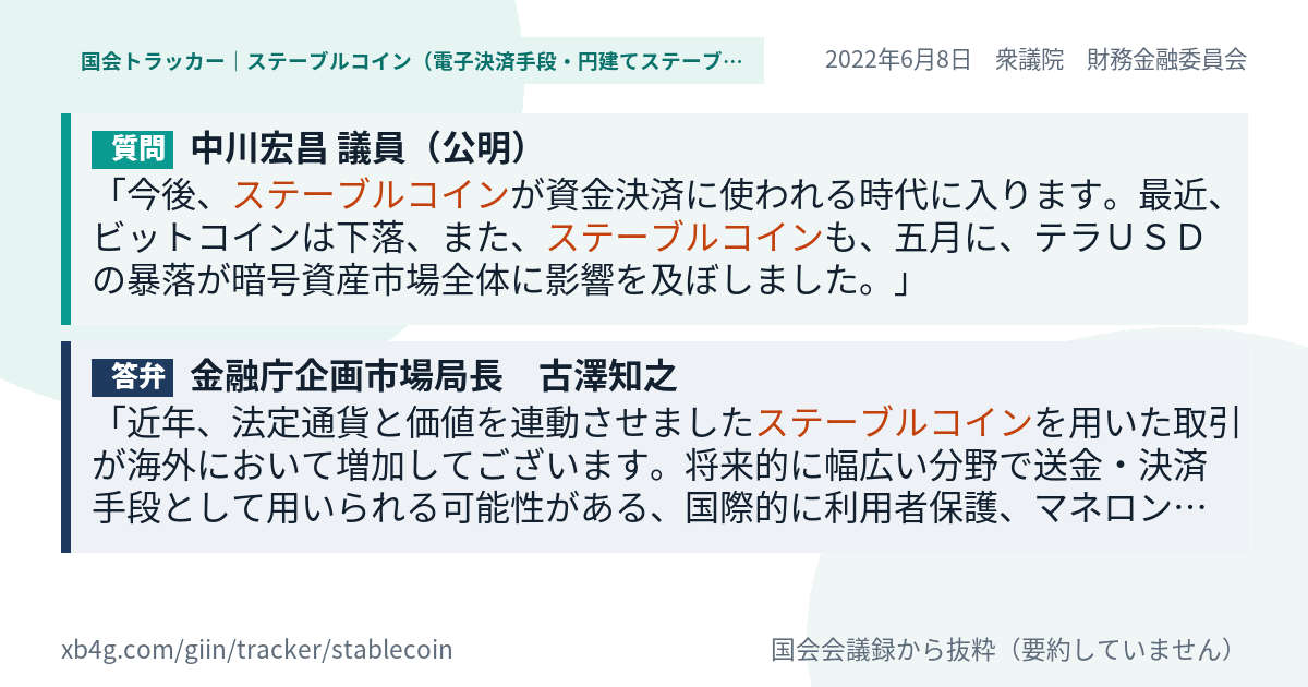 質問と答弁のカード