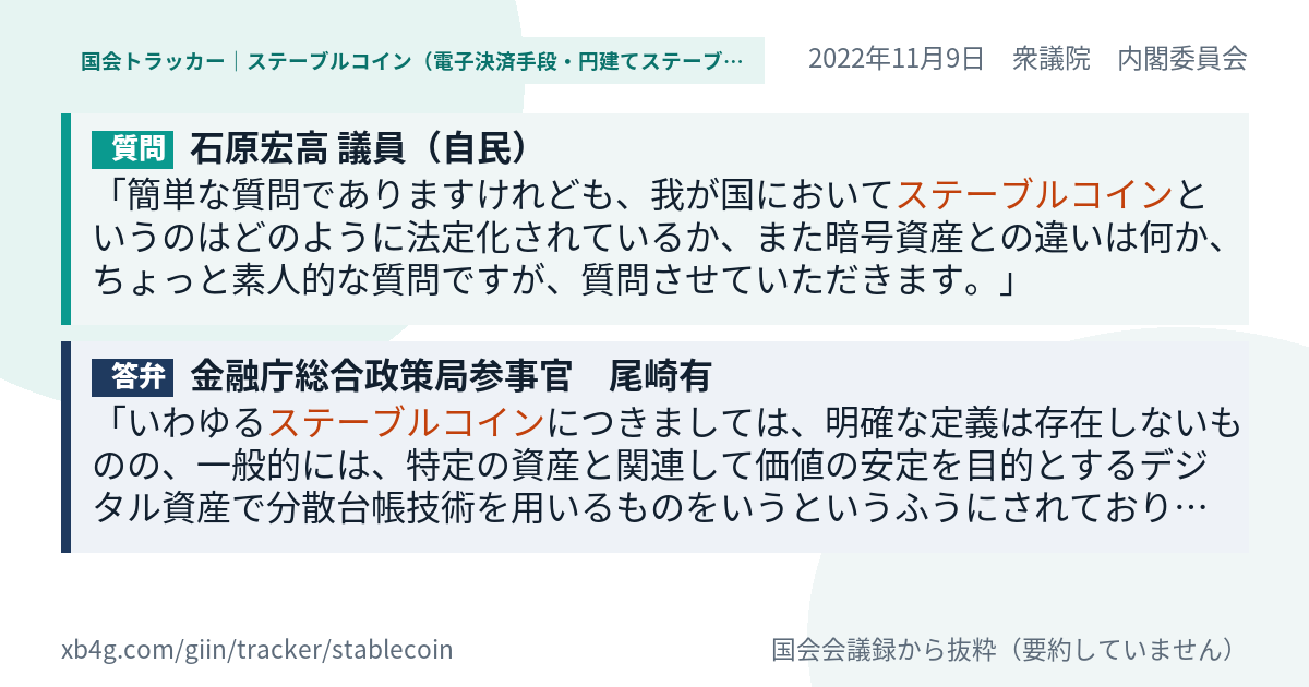 質問と答弁のカード