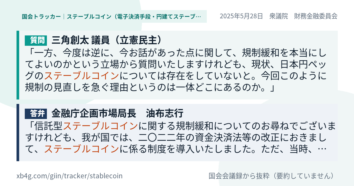 質問と答弁のカード
