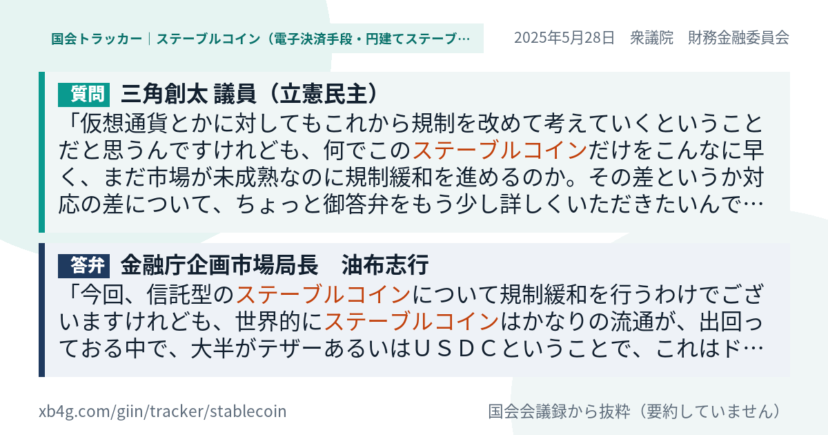 質問と答弁のカード
