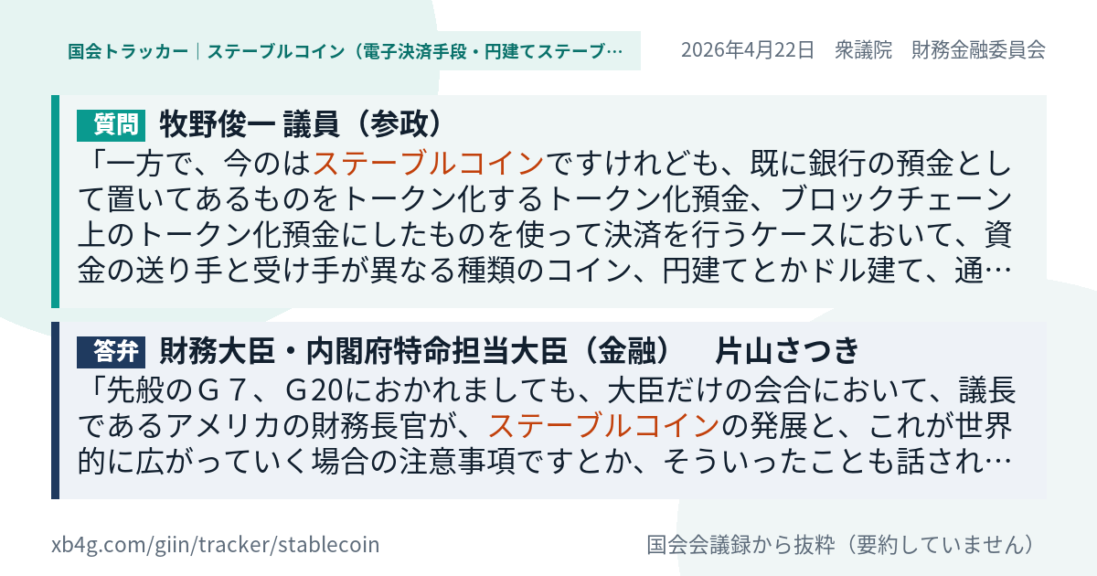 質問と答弁のカード