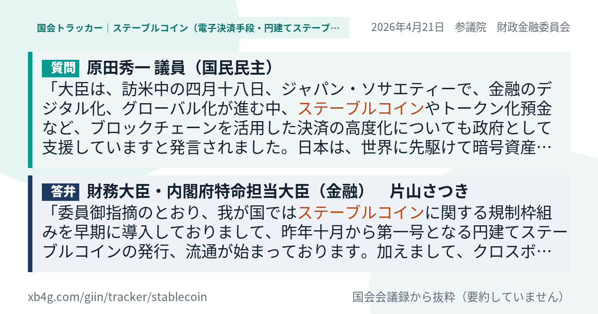 質問と答弁のカード