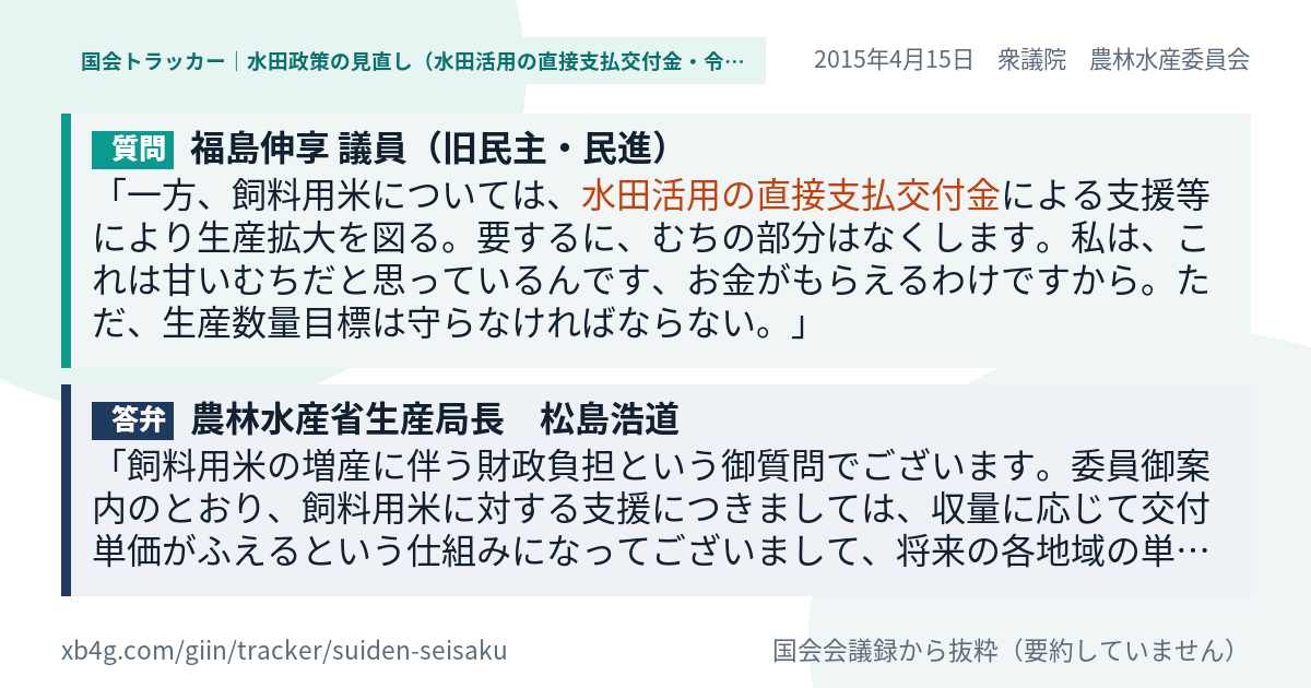 質問と答弁のカード